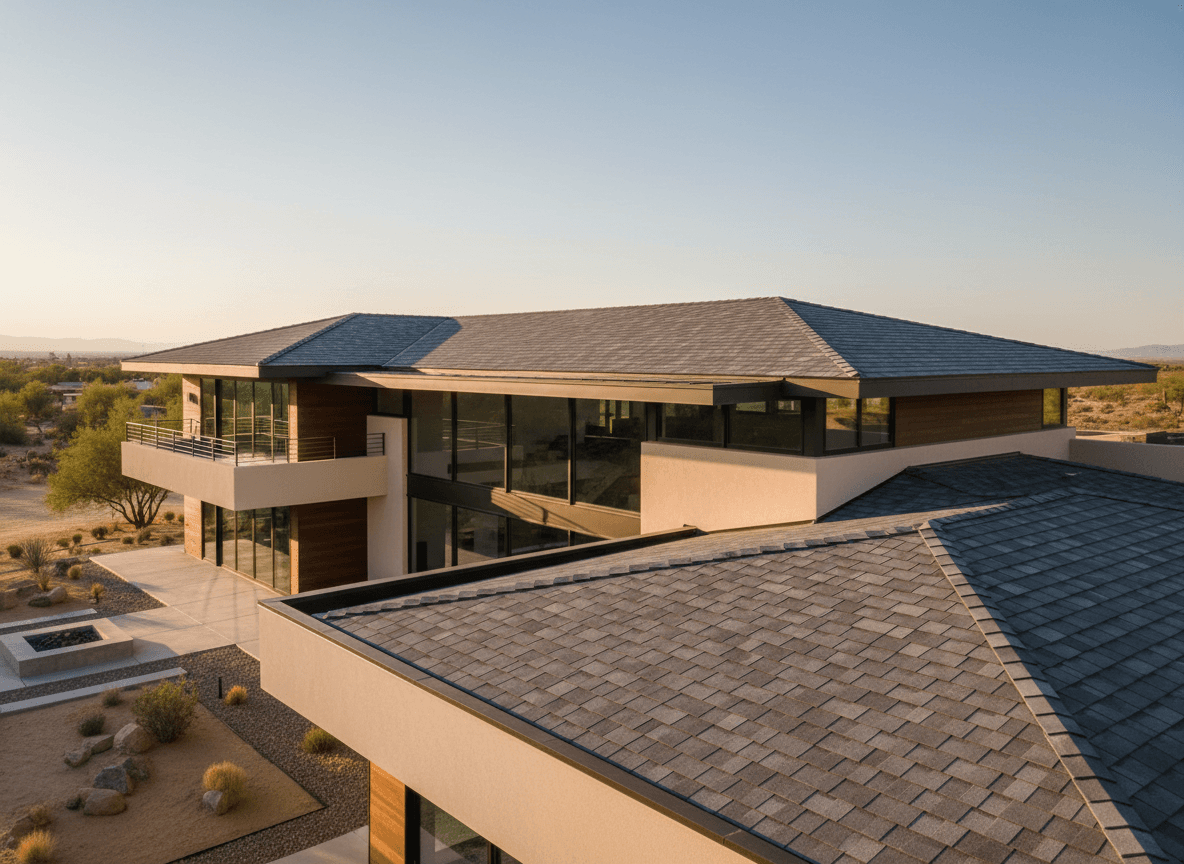 Contemporary home with architectural shingle roof